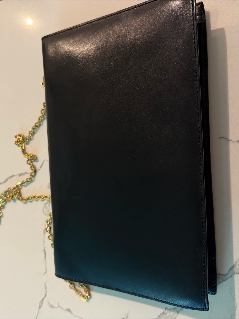 Celine Black Leather Crossbody with Gold Chain and Signature Lock - Picture 3 of 14